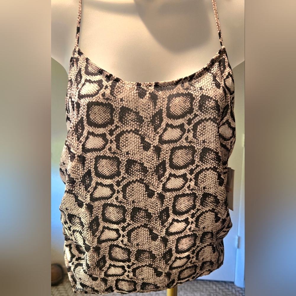 Good American Snake Print Ruched Camisole